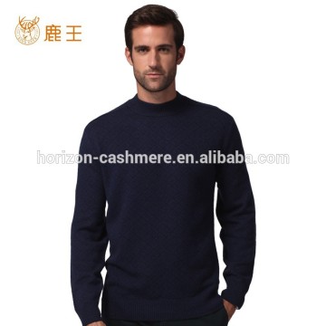 Men Cashmere Intarsia Pullover, Men Black Latticed Cashmere Pullover