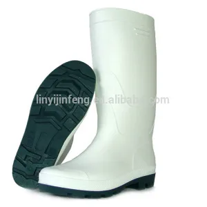 White Color Workman Gumboots Safety PVC Rubber Boots