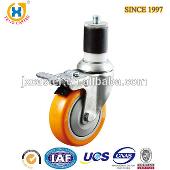 Industrial APP Stem Caster with pu wheel, hardware,swivel caster with brake