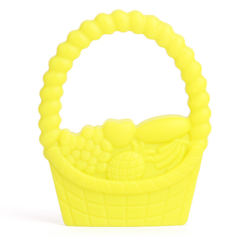 Amostra grátis Promoção Fruit Basket Design BPA livre Silicone Baby Teether