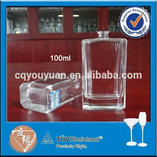 Wholesale parfum flask rectangular 100ml refillable perfume spray bottle