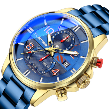 Olense 9005 Men's Gold Quartz Steel Waterproof Wrist Watch