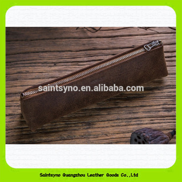 15011 Custom promotion zipper closure leather pencil bag