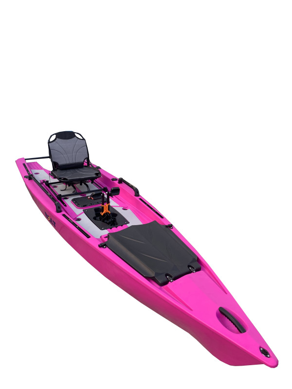 Zero Kayak Pedal Drive Solo Skiff Boats: Fishing Canoe/Kayak with Electric Motor Top Propeller Fin Pedal Drive