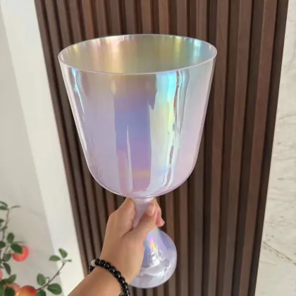 Handheld Quartz Glass Crucible Crystal Bowl for Sound Healing and Meditation