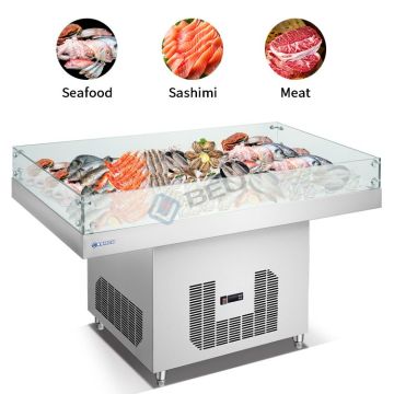 Stainless Steel Frozen Food Display Table for Seafood and Fish