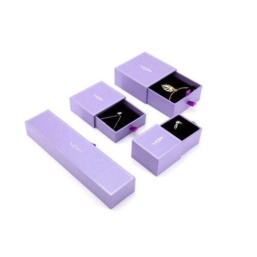 Фиолетовая упаковка для ювелирных изделий, коробка для колец