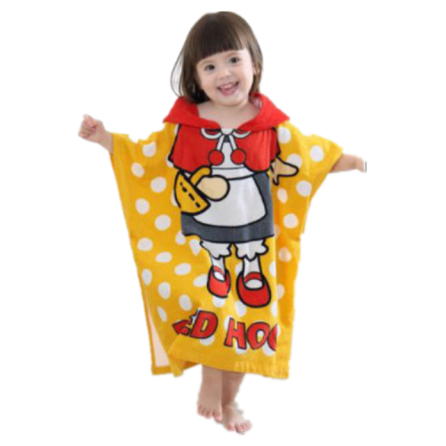 Poncho de toalla de rizo de algodón para niños