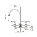 Mixer a 3 buche in ottone