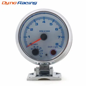 Manufacturer-Direct 3.75 Inch 0-8000 RPM Chrome Tachometer with Shiftlight - Car Meter Model BX100140