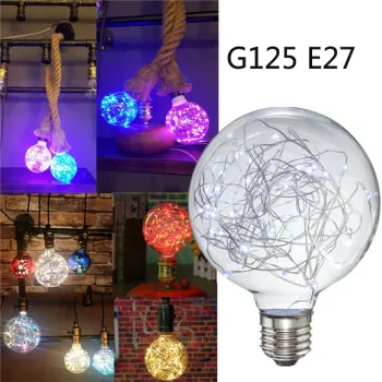 Fancy copper wire string lights inside G125 Fairy led bulb
