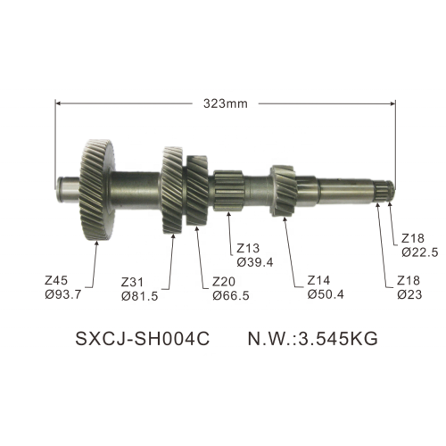 Customized Manual Auto Teile mittlere Zahnradwelle OEM für Toyota