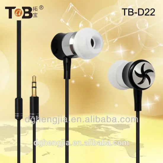 2015 New design high quality hot sell in-ear metal funky earphones with flat cable