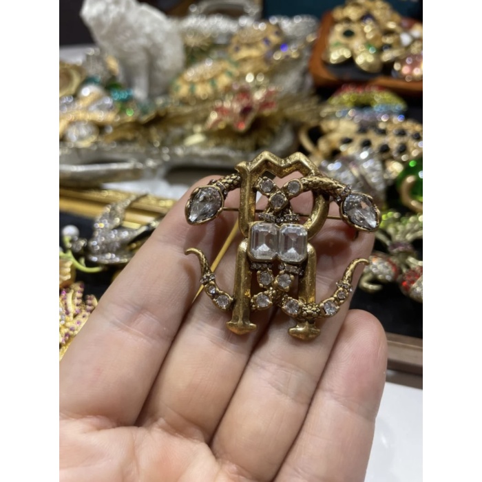 Broche de cobra de cabeça dupla vintage