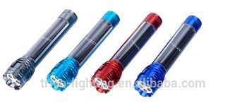 mini 5 led aluminum solar flashlight with different body color