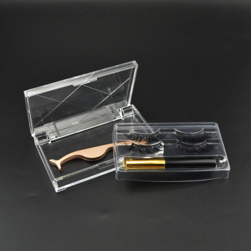Wholesale Cosmetics: Fake Eyelashes with Natural Length in Plastic Packaging Boxes