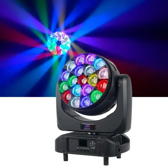 DMX-Controlled RGBW LED Wash Moving Head Light with Beam Zoom for Event Stage Lighting