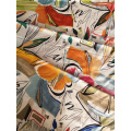 Scrawl Design Rayon Challis 30S impression de tissu