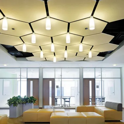 Lounge Square Fiberglass Acoustical Ceiling Baffles