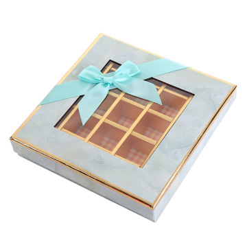 Clear Window Chocolate Paper Box met gouden inleg