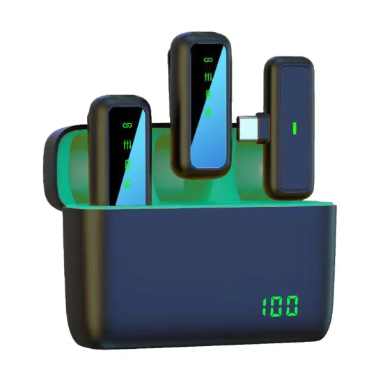 Professional Dual Lavalier Wireless Mic for Android DSLR Live Stream Recording