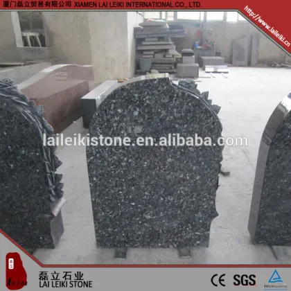 New arrival flamed granite orion blue pearl tombstone