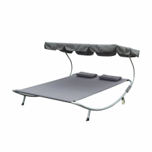 Outdoor Courtyard Bed Durable Steel Stand Chaise Lounge Hammock Factory