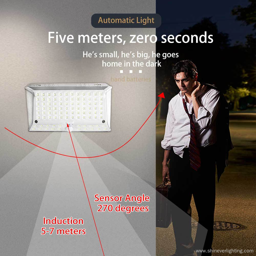 PIR Motion Sensor Outdoor Solar Security Wall Light