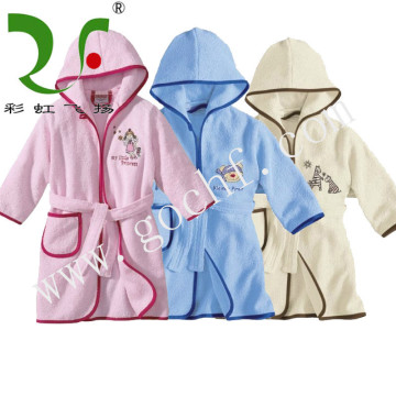100% cotton hooded baby bathrobe