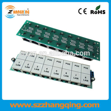 12V 18V 24V 48V 56V DC Input 8 Port 100M Passive POE Injector Panel