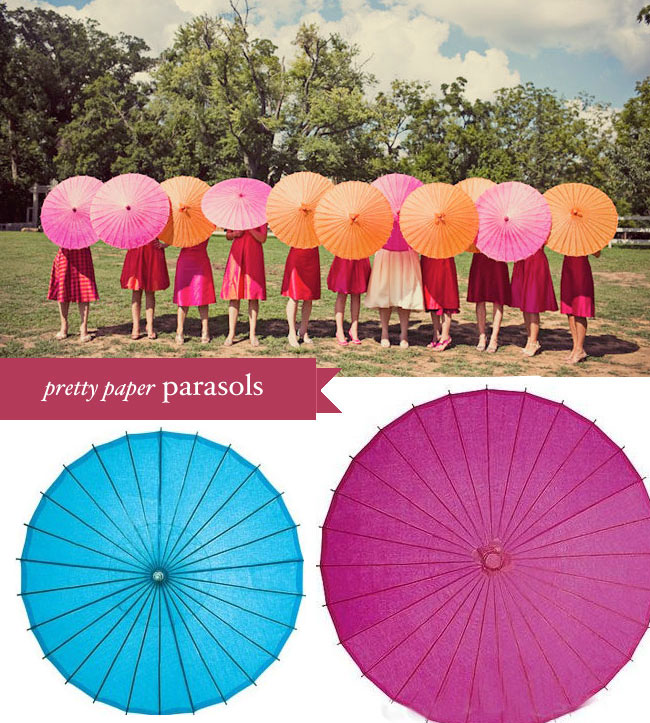 High Quality Rice Paper Bamboo Parasols