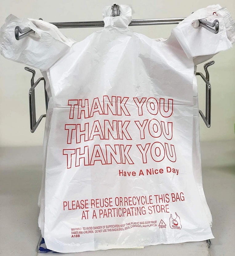 Polybag Plastic Film Tubing Roll White T-Shirt Carrier Shopping Gusset Garbage Rubbish Bag