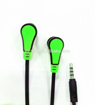 Flat cable earbuds, in ear earphone for mobile phone