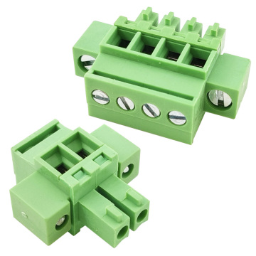 Type A Vertical Straight Angle Female Pluggable Terminal Block With Lokicng flanges Pitch 3.5MM