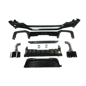 X4M F98 Rear Diffuser with Double Round Pipe Exhaust Tips - BMW G02 X4 Rear Body Kit