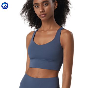 2021 Skin-Friendly Yoga Sports Bra: Nude, Cross-Back Design, Shockproof & Gathered for Fitness and Yoga