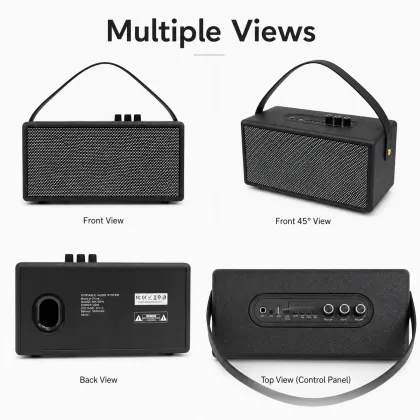 Portable leather box speaker
