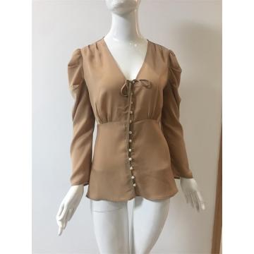 Solid Silky Poly Shirt with Buttons