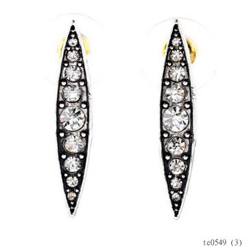 Fashion hot vintage paved crystal branded earrings shaped leaf