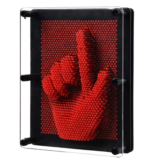 Colorful Rainbow 3D Pin Art Toy: A Classic Desk Accessory for Children - 6 Inch by 8 Inch Size