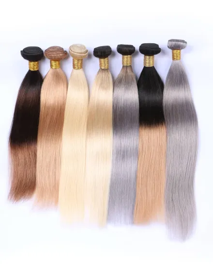 Brazilian Virgin Cuticle Aligned Colored Human Hair Bundles Vendors,#4 #27 #99j Burgundy Ombre Hair Bundles