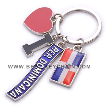 Custom Souvenir Dominicana Metal Charm Keychain (BK53180)