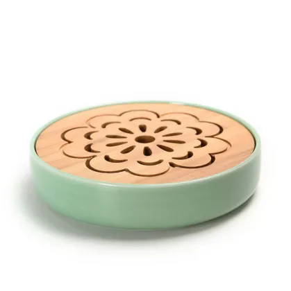 Ceramic Bamboo Water storage Kung Fu Tea tray