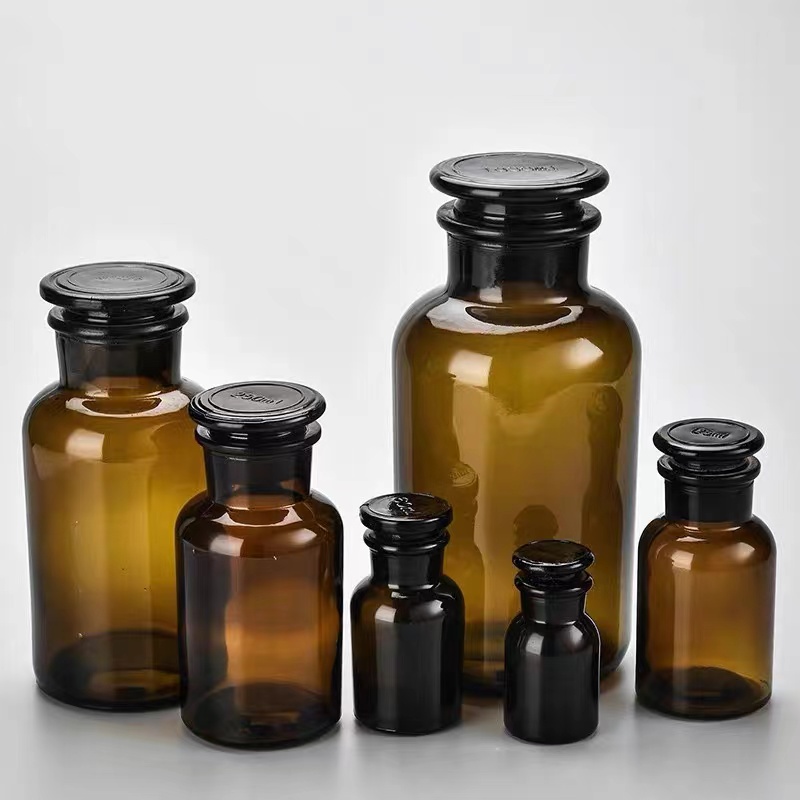Wide mouth Amber Reagent Bottle with stopper 30ml