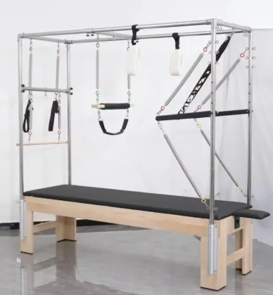 Maple Wooden White Pilates Equipment Set with Piano Steel Springs - Balanced and Cheap Commercial Pilates Equipments