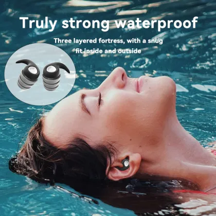 ES600 Nano Silicone Noise Cancelling Waterproof Earplugs for Adults and Children