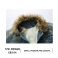 Men's Denim Jacket with Fur Collar for Winter