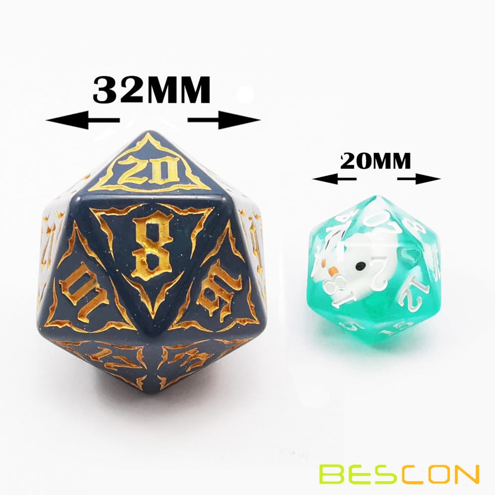 Fire Patterned 25mm Giant Dnd Dice Pathfinder Rpg Mtg 6