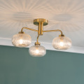 Ceiling light striped glass lampshade