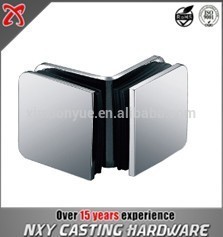 Zin-alloy 4mm thickness Precise casting 90 degree double side Glass bracket hinge